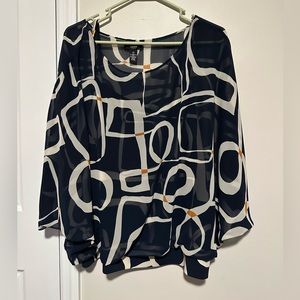 Women’s 2X Alfani shirt with attached matching shell